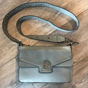 Christian Soriano Grey Crossbody Purse Bag Studded Strap